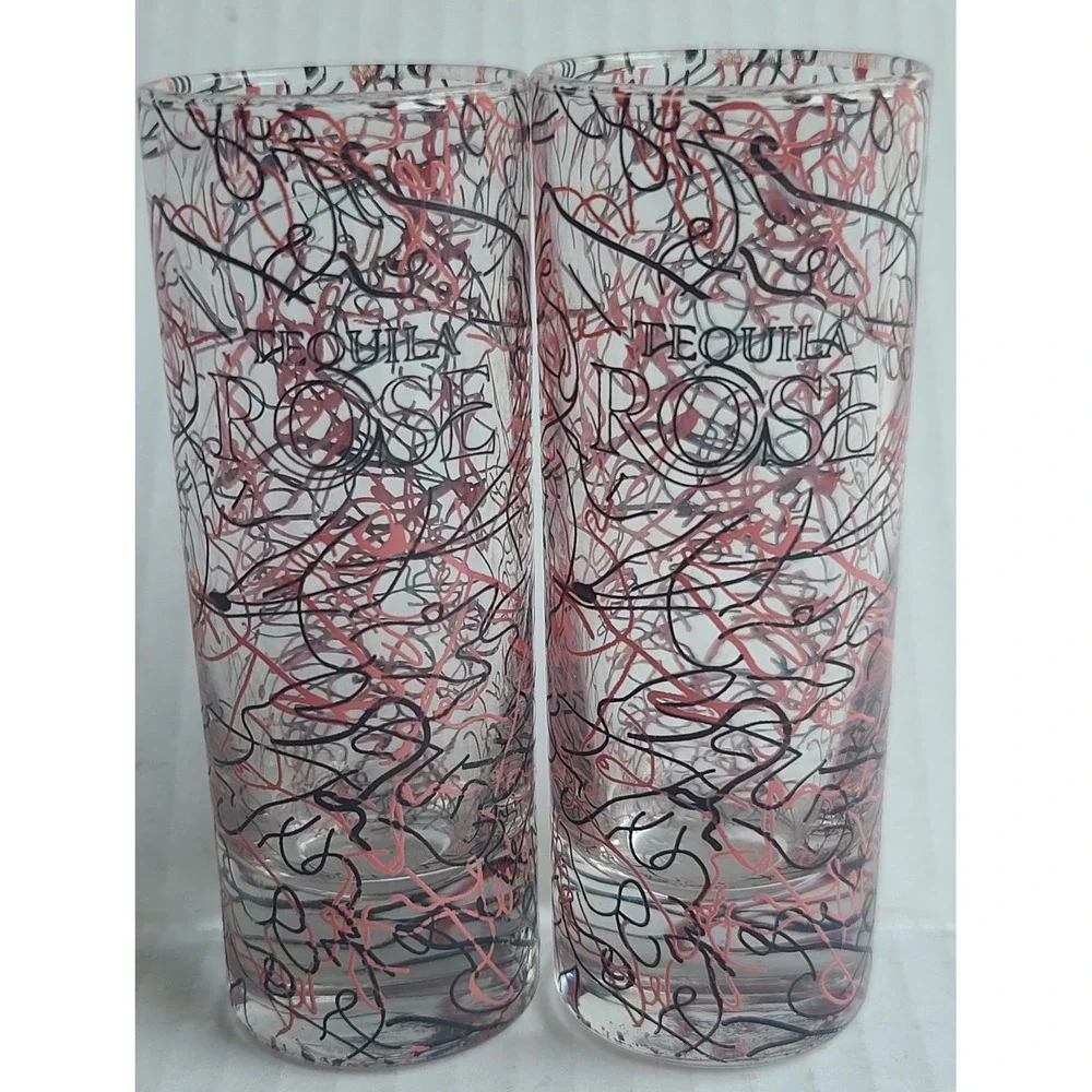 Vtg 1990's Pink Black Abstract Scribble Splatter Design 4